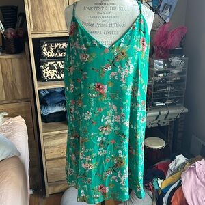 Xhilaration Green Floral Dress - Large